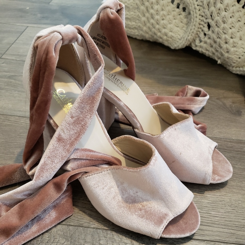 Catherine Malandrino velvet block heels